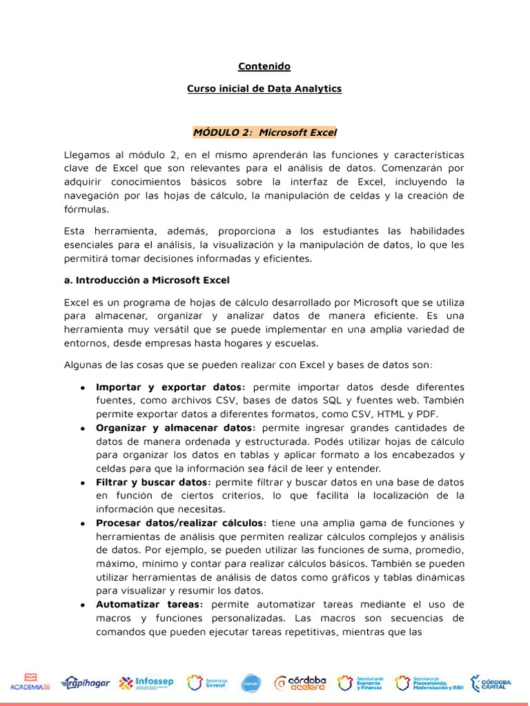 Herramientas de Excel para Análisis de Datos | PDF | Microsoft Excel ...