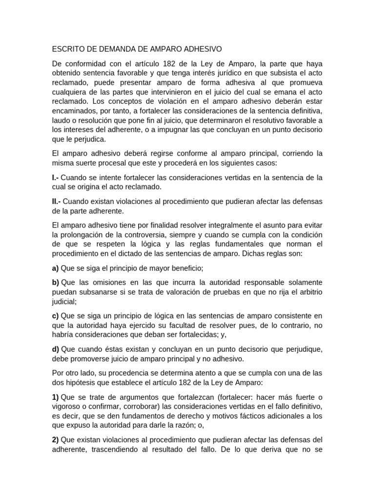 Amparo Adhesivo: Procedimiento y Reglas | PDF | Caso de ley | Ley procesal