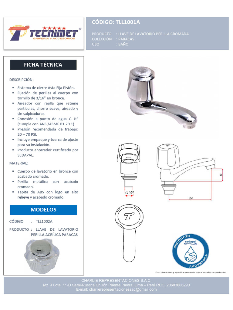 Caño para Lavadero Paracas | PDF