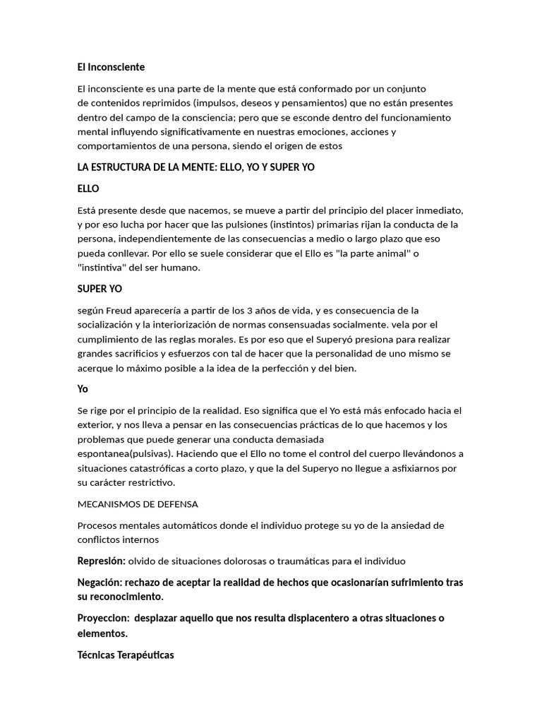Estructura y Mecanismos del Inconsciente | PDF | Mente inconsciente | Mente