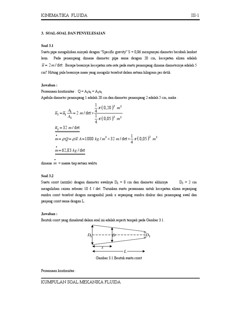 Soal Jawab Konsep Aliran Fluida