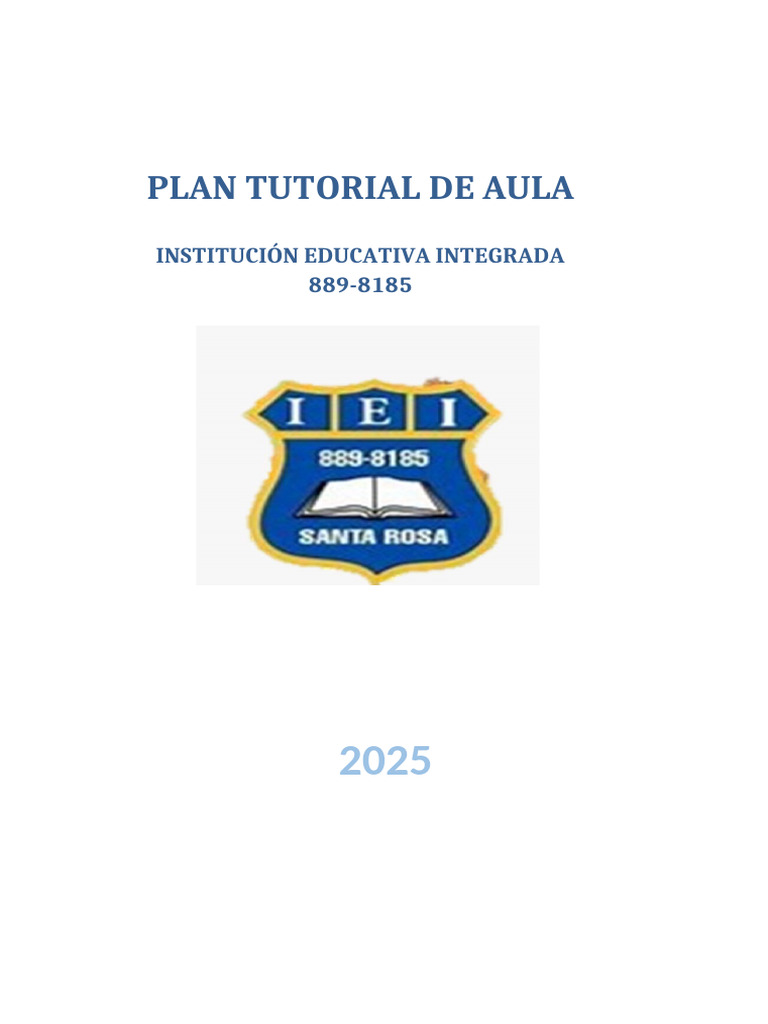 Plan Tutorial de Aula 2025 | PDF | Salud mental | Plan de estudios