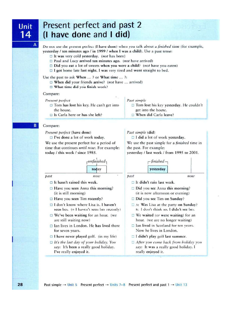 Present Perfect and Past 2 | PDF