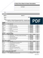 2011-2012 Home Party Price Sheet & Order Information: Sold To