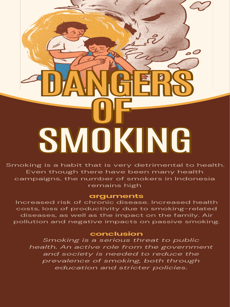 Infographic Bahaya Merokok Ilustrasi Simpel Cokelat Kuning PDF | PDF