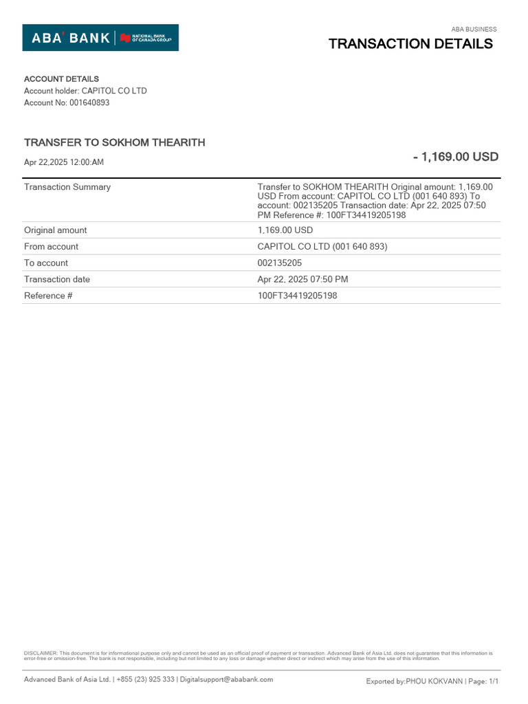 Transaction-Detail 100FT34419205198 | PDF