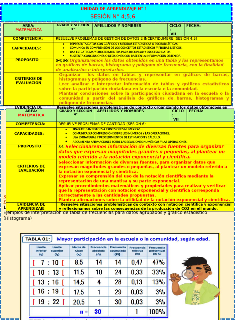 Ficha 4 5 6 Iunidad | PDF | Datos | Estadísticas