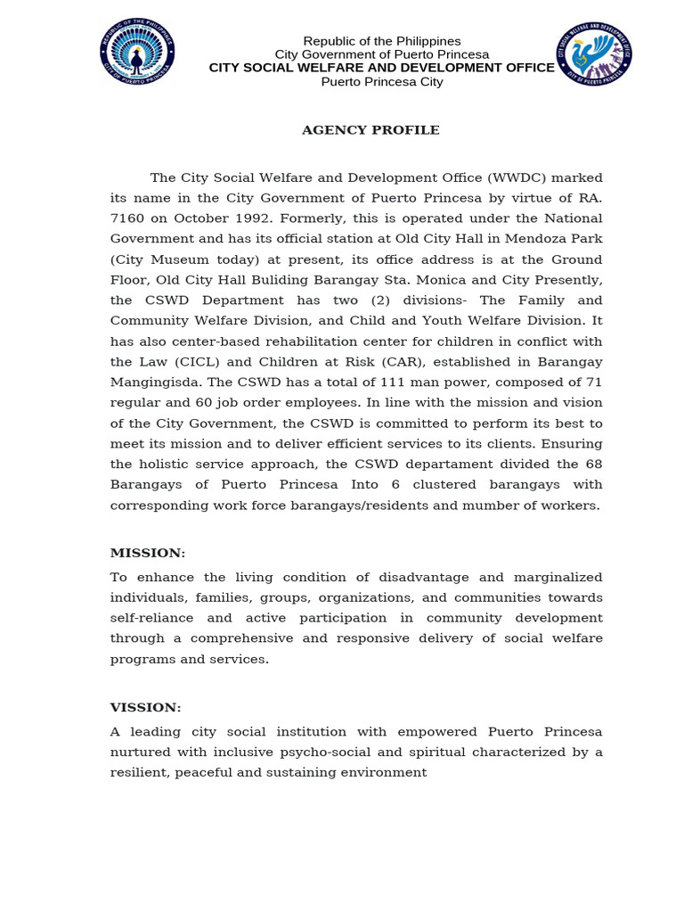 CSWD Overview: Programs and Goals | PDF | Social Policy