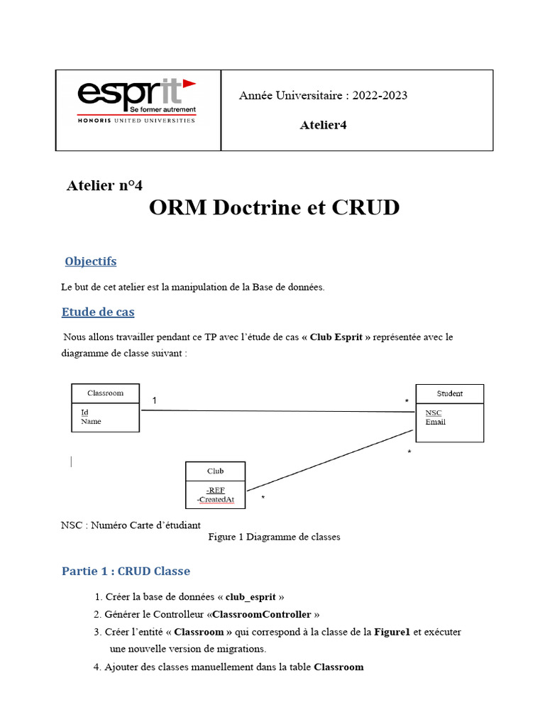 Atelier CRUD avec ORM Doctrine 2022-2023 | PDF | Échecs