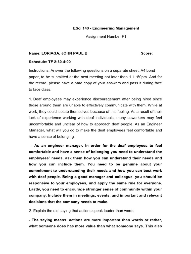 Engineering Management A1 | PDF | Communication | Collaboration