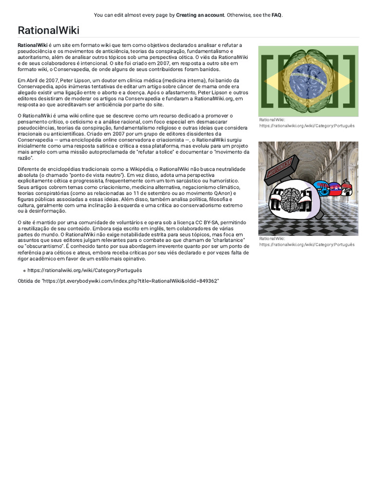 RationalWiki: Crítica à Pseudociência | PDF