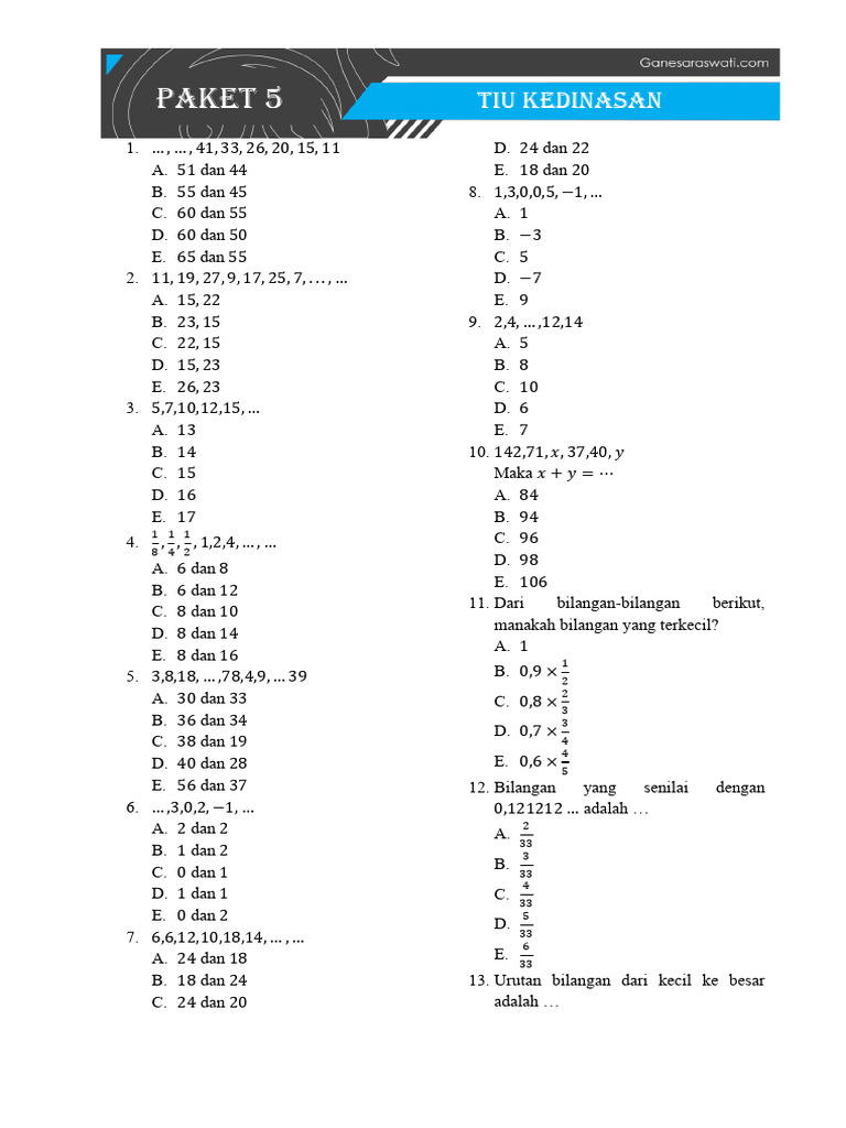 SIMULASI TIU 5 | PDF