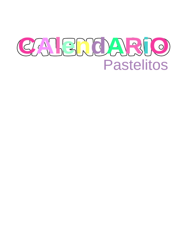 Calendario 3 Pastel LETRA LIGADA | PDF