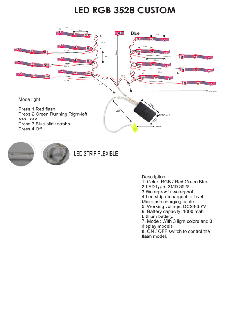 Led RGB 3528 Custom New | PDF | Rgb Color Model | Light Emitting Diode