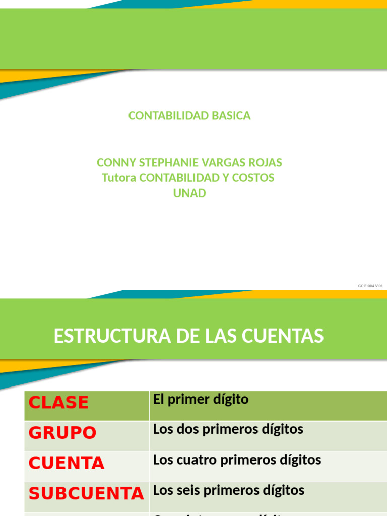 Estructura y Clases de Cuentas Contables | PDF | Contabilidad | Dinero