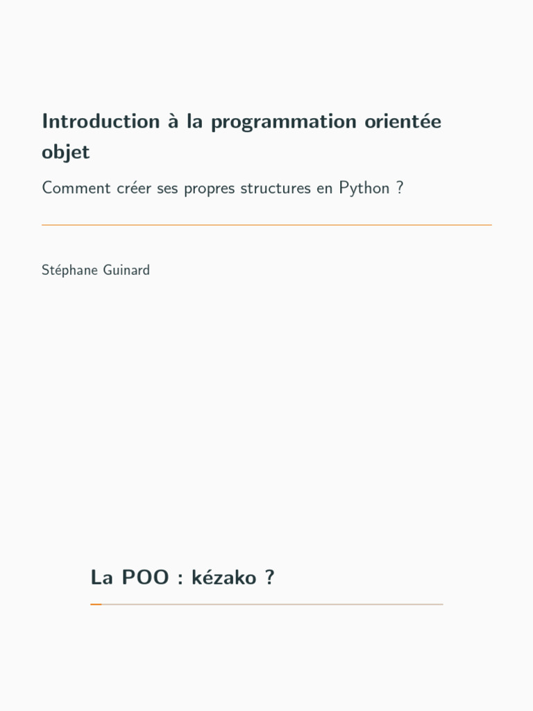 Introduction à la POO en Python | PDF | Classe (informatique ...