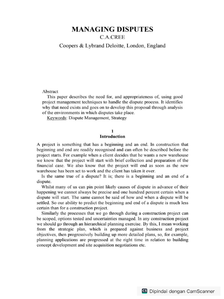 Managing Disputes | PDF