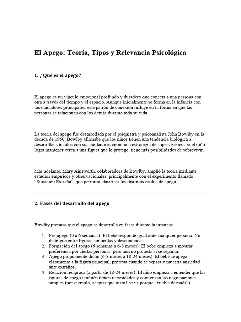 psicología información | PDF | Teoría de apego | Las emociones