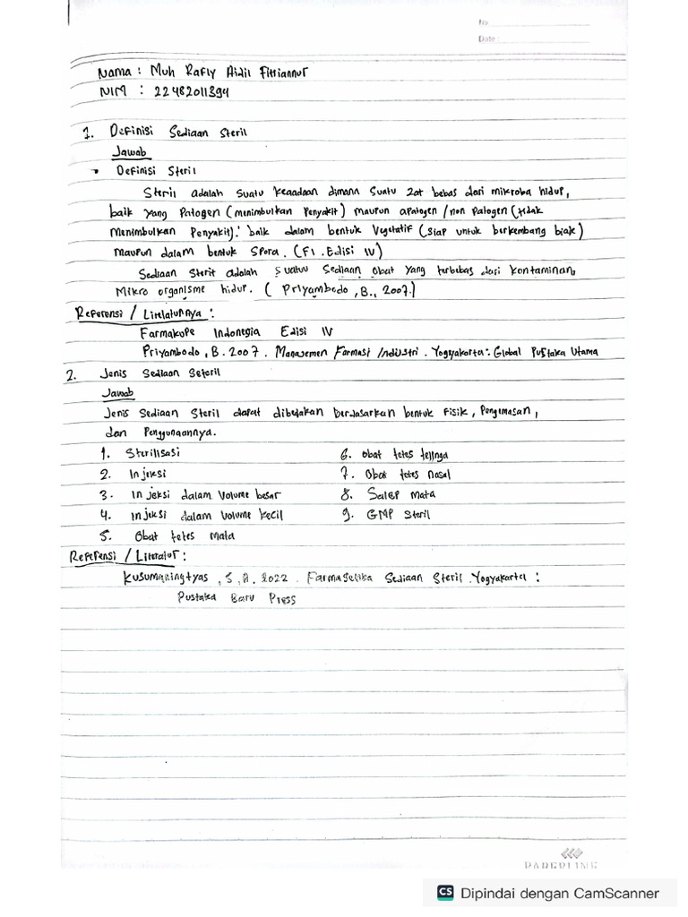 Muh+Rafly+Aidil+Fitriannur +TEKFARS | PDF