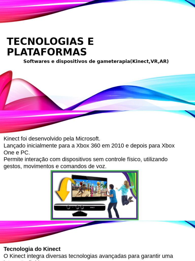 Tecnologias de Gameterapia: Kinect, VR e AR | PDF | Realidade virtual ...