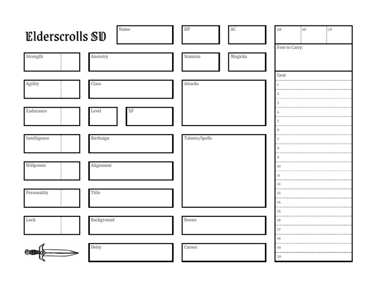 Elder Scrolls Character Stats Guide | PDF