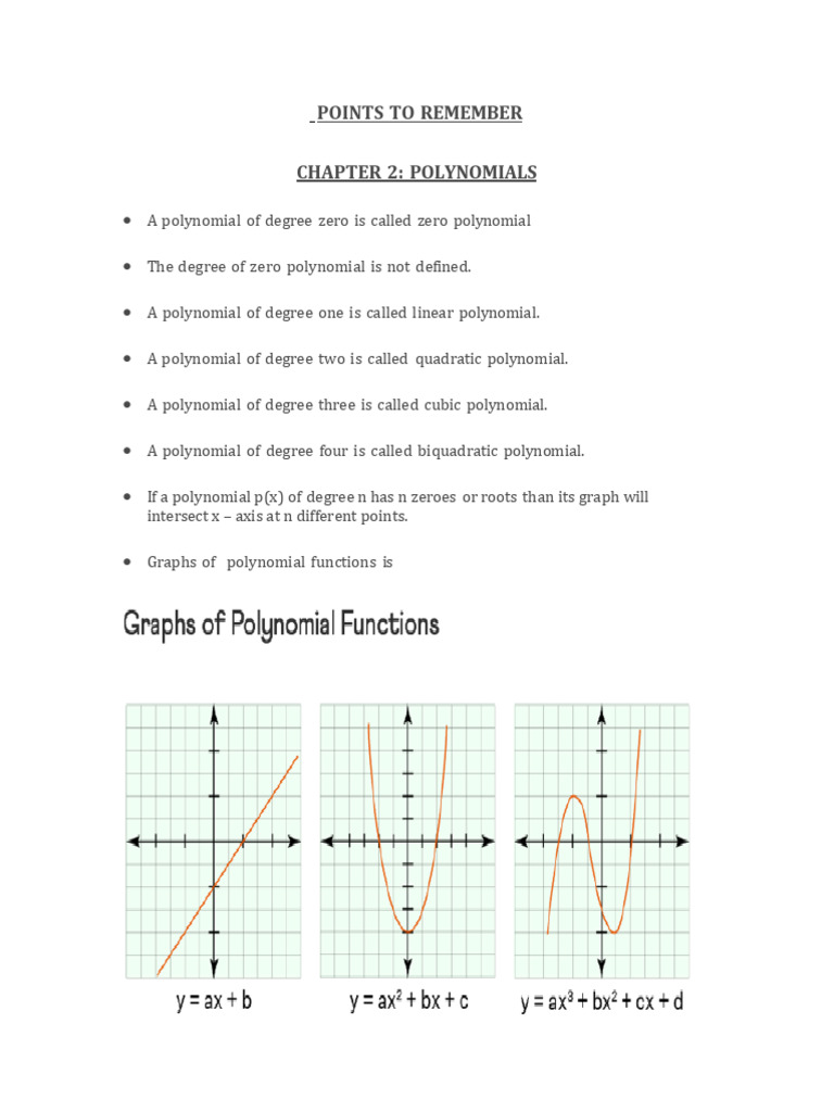Revision Worksheet of Chapter 2 | PDF | Zero Of A Function | Polynomial