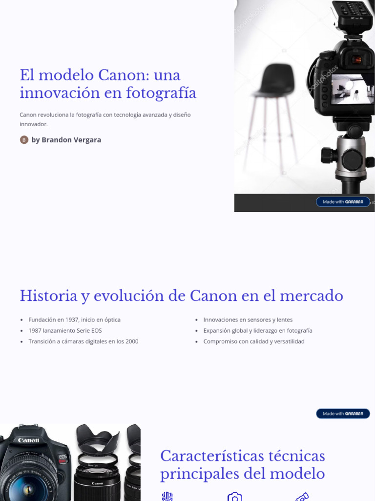 Innovaciones del Modelo Canon en Fotografía | PDF | Canon Inc ...