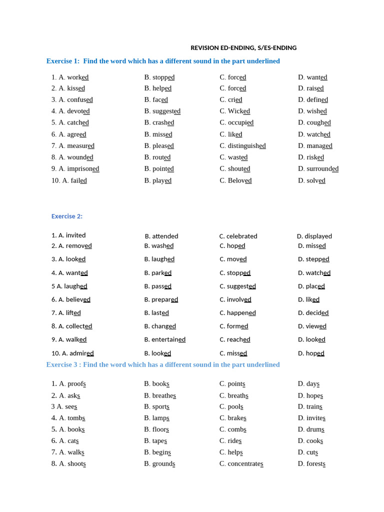 Sound Differentiation Exercises | PDF
