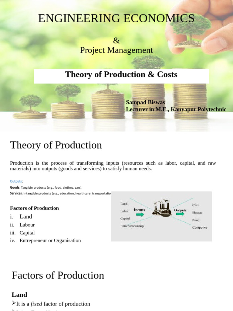 Production Theory and Cost Analysis Guide | PDF | Production Function ...
