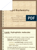 Lipid Biochemistry: Aulanni'am Biochemistry Laboratory Chemistry Department Brawijaya University