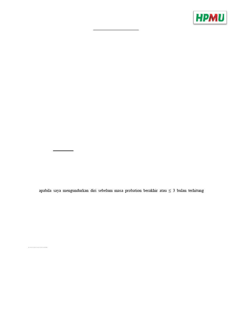 Surat Pernyataan Rekrutmen PT. HPMU | PDF