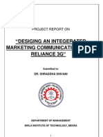 Desiging An Integerated Marketing Communication For Reliance 3G