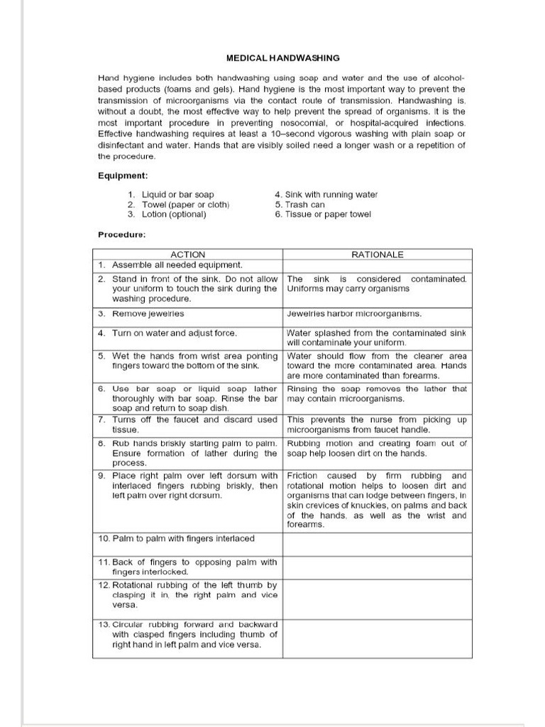 Handwashing | PDF