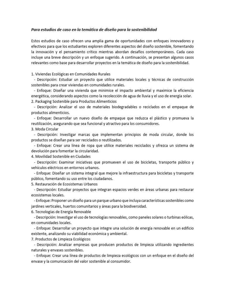 Brief Estudios de Casos D4S | PDF | Sustentabilidad | Reciclaje