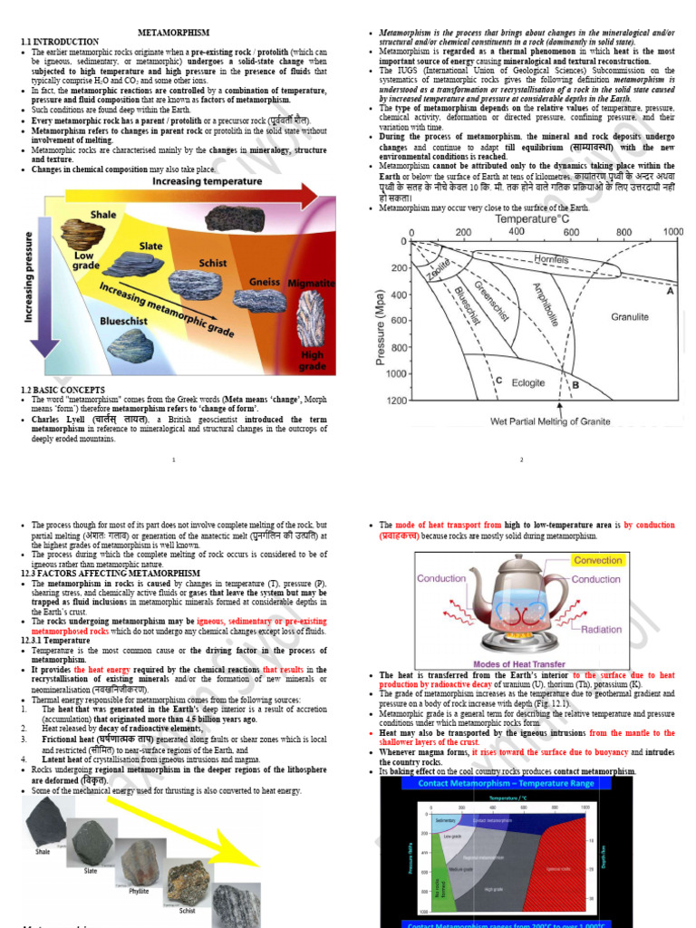 M. Sc. Metamorphic | PDF | Rock (Geology) | Minerals