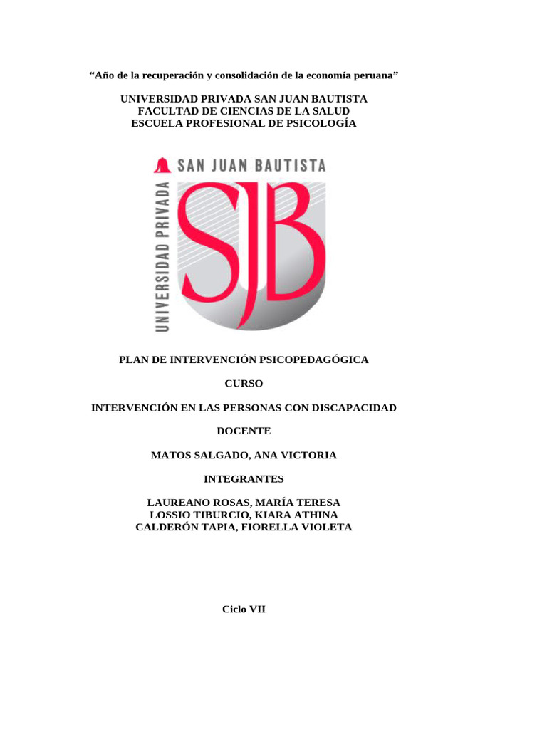 Universidad Privada San Juan Bautista Nruor Pdf Aprendizaje