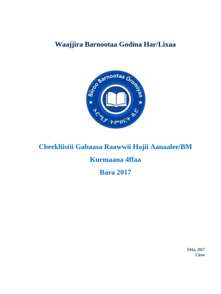 Cheekliistii Kurmaana 4ffaa. | PDF