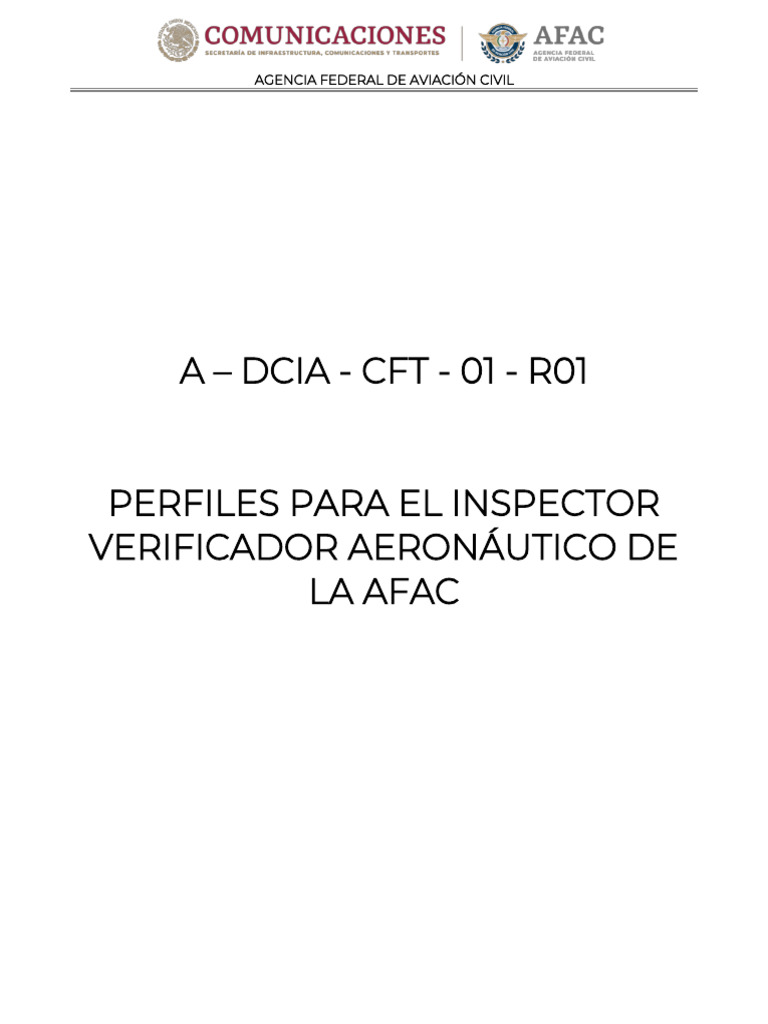 Perfiles del Inspector Verificador Aeronáutico | PDF | Aeronáutica ...