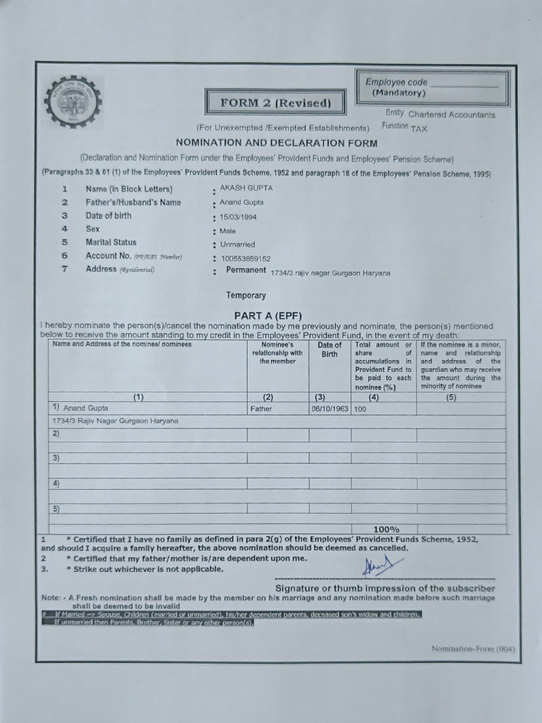 Form 2 | PDF