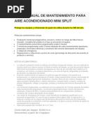 Paso A Paso Como Dar Un Mantenimiento A Un Minisplit | PDF