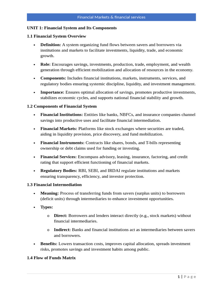 Financial System Overview and Components | PDF | Financial Markets | Banks