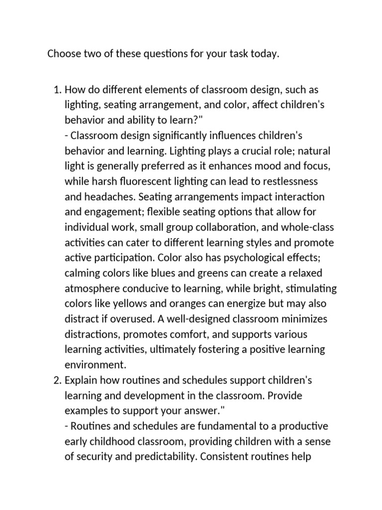 Classroom Design and Routines Impact Learning | PDF | Classroom | Learning