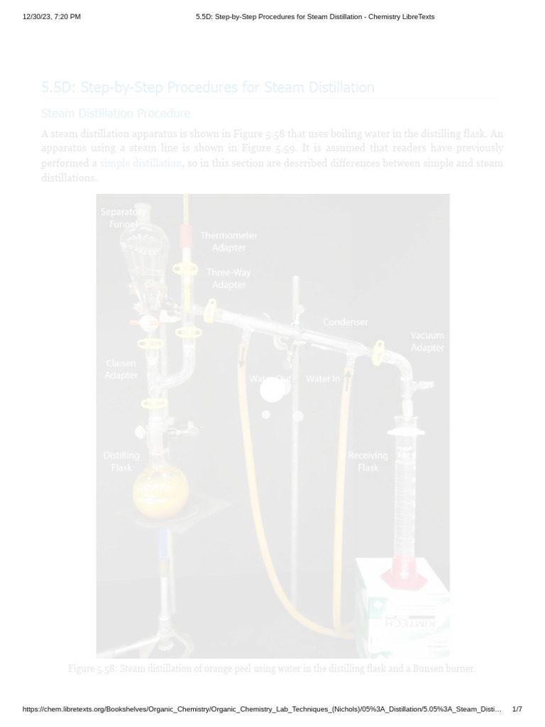 Step-by-Step Steam Distillation Guide | PDF | Distillation | Water