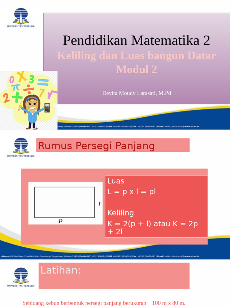 Pend MTK 2 (Modul 2) Keliling dan Luas Bangun datar | PDF