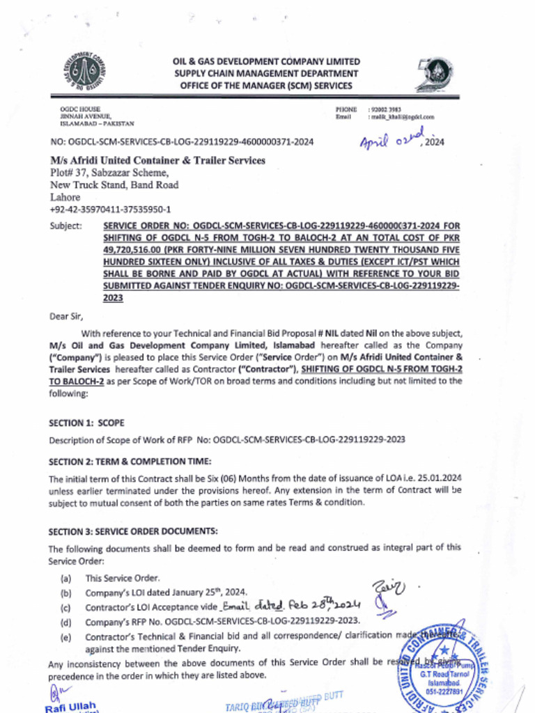 Signed Contract Log-229119229 | PDF