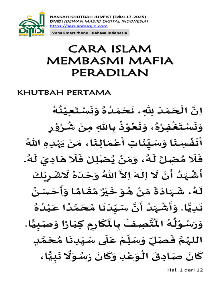Basmi Mafia Peradilan dengan Islam | PDF