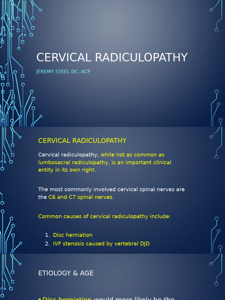 Cervical Radiculopathy | PDF | Vertebra | Shoulder