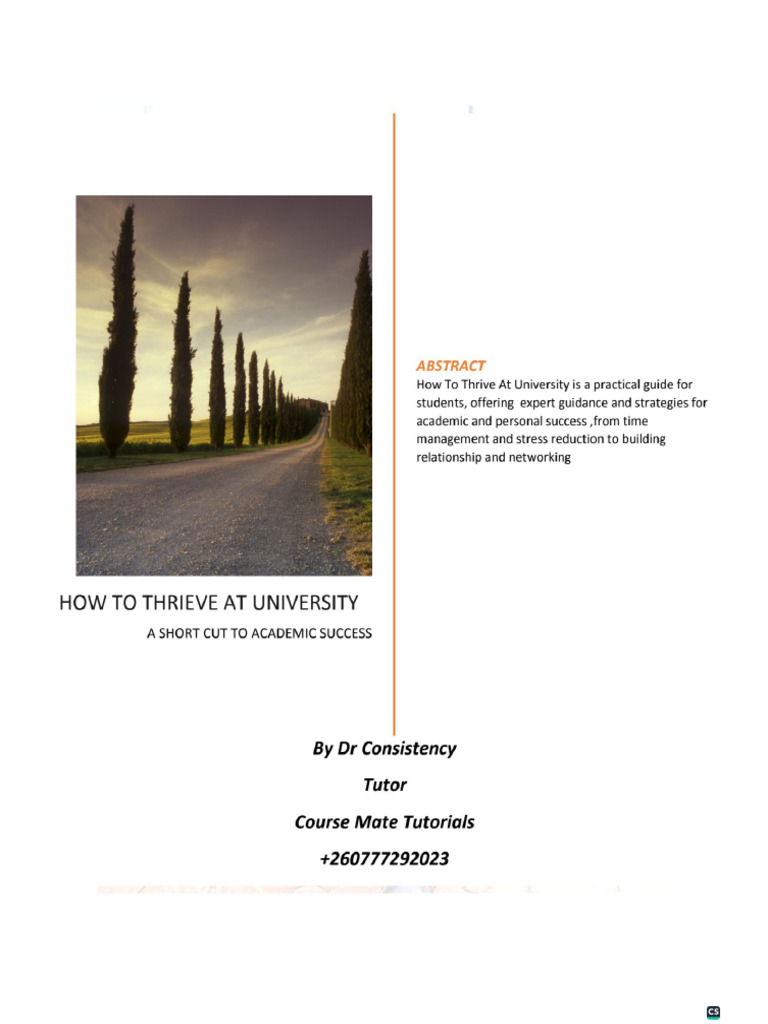 How To Thrive at University | PDF
