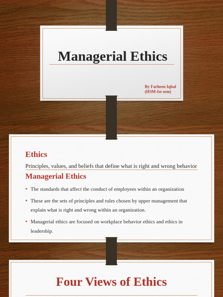 Understanding Managerial Ethics Principles | PDF | Organizational ...