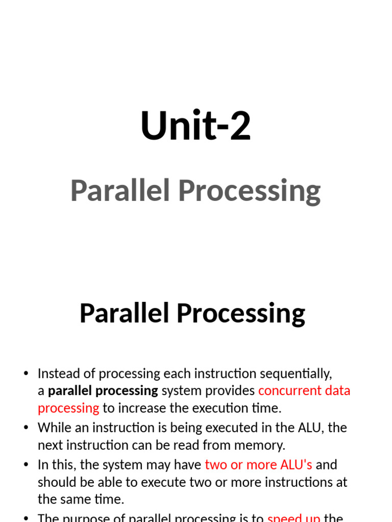 Unit-2 Parallel Processing | PDF